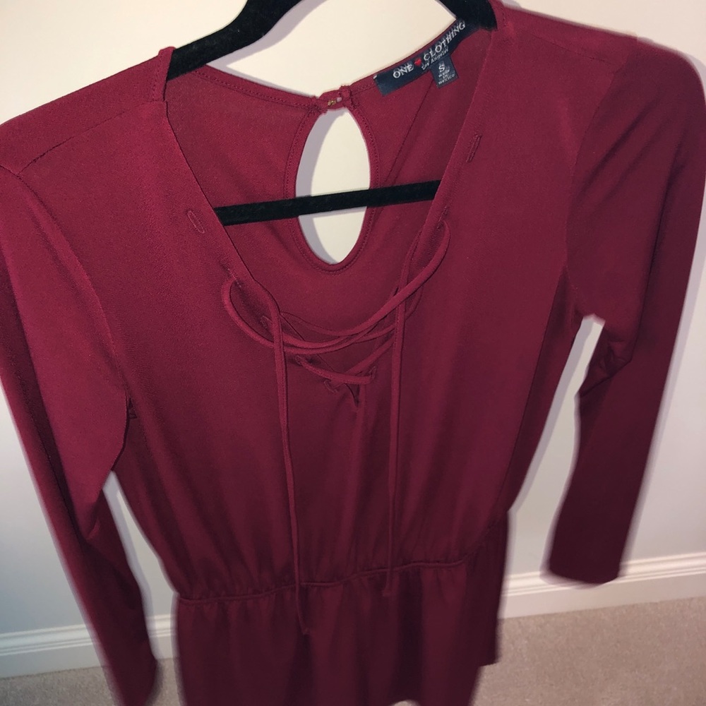 NWOT Cranberry Romper